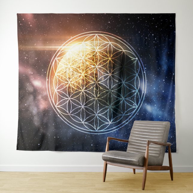 Universe Blume des Lebens Wandteppich (Beispiel (Horizontal))