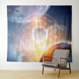 Universe Blume des Lebens Wandteppich