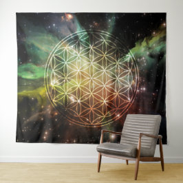 Universe Blume des Lebens Wandteppich