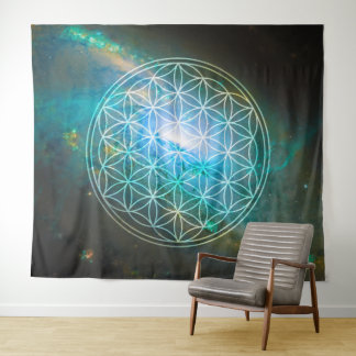 Universe Blume des Lebens Wandteppich