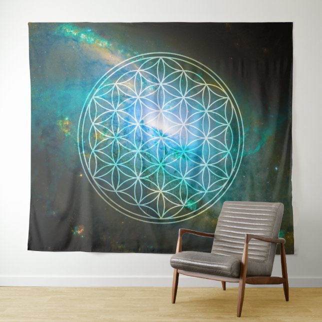 Universe Blume des Lebens Wandteppich (Beispiel (Horizontal))