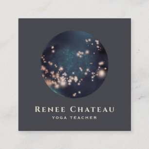 Universe Celestial Moon and Stars Quadratische Visitenkarte