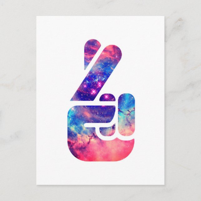 Universe 'Fingers Crossed' Postkarte (Vorderseite)