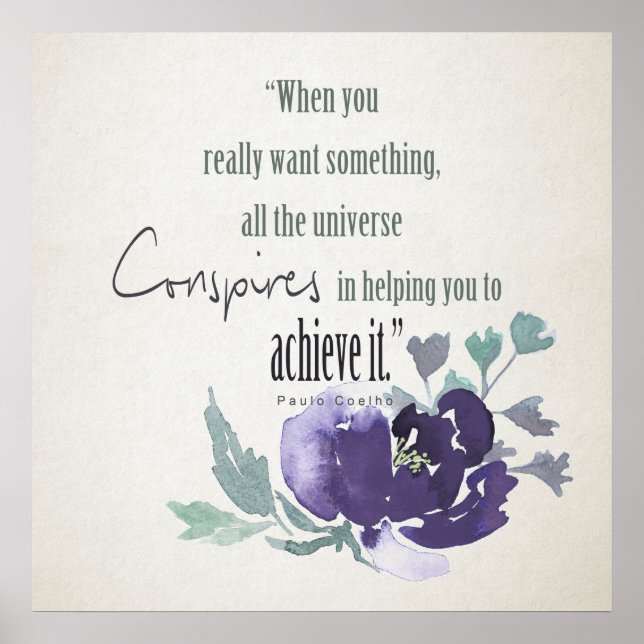 UNIVERSE VERSUCHT SIE, EINEN BLAUEN BLUE FLORAL ZU POSTER (Vorne)