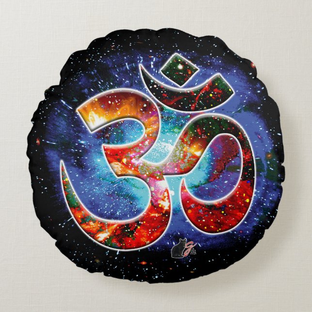 Universell OM Asana Rundes Kissen (Vorderseite)
