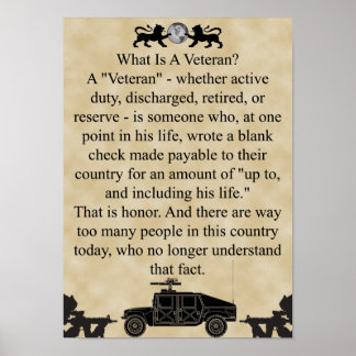 Universell Was ist ein Veteran? Poster