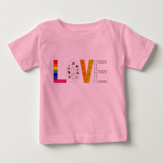 Universelle Liebe Baby T-shirt (Vorderseite)