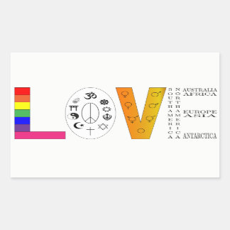 Universelle Liebe Rechteckiger Aufkleber