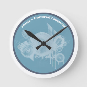 Universelle Musiksprache Runde Wanduhr