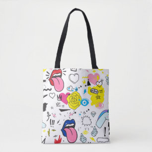 Universelle Trend Hand zeichnend nahtlose Muster. Tasche