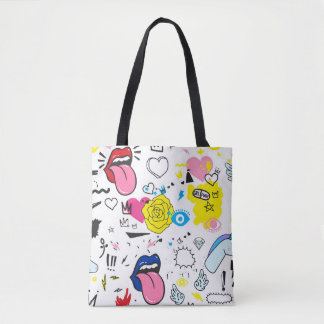 Universelle Trend Hand zeichnend nahtlose Muster. Tasche