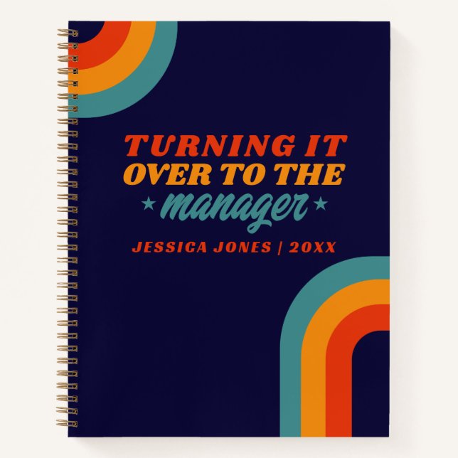 Universeller Manager Retro Blue Gesetz der Anziehu Notizbuch (Vorderseite)