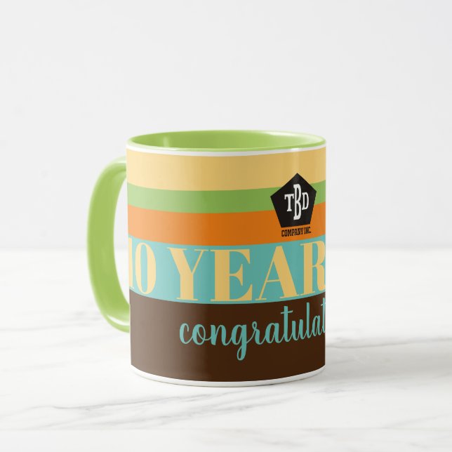 UNIVERSELLER MitarbeiterjubKaffee Tasse (Vorderseite Links)