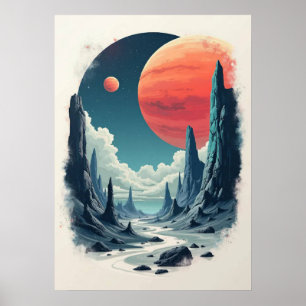 Universelles Abenteuer: Weltraumkunst vertiefen fü Poster