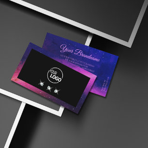 Universelles Schwarz-Rosa-Sparkle-Diamanten-Logo Visitenkarte