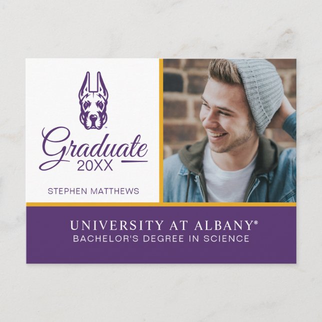 Universität Albany Great Dane Mascot Head Ankündigungspostkarte (Vorderseite)