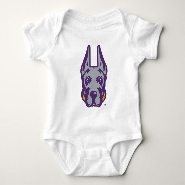 Universität Albany Great Dane Mascot Head Baby Strampler (Vorderseite)