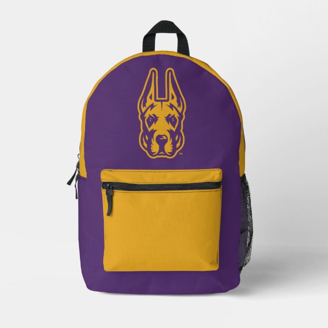 Universität Albany Great Dane Mascot Head Bedruckter Rucksack (Vorderseite)