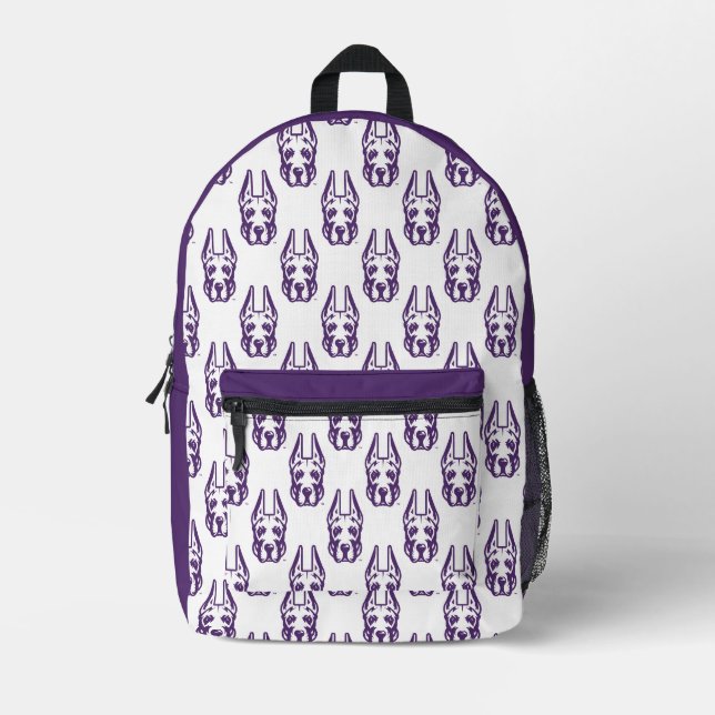 Universität Albany Great Dane Mascot Head Bedruckter Rucksack (Vorderseite)