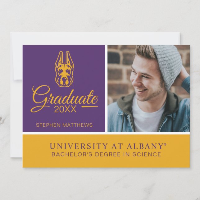 Universität Albany Great Dane Mascot Head Einladung (Vorderseite)