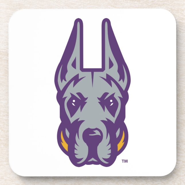 Universität Albany Great Dane Mascot Head Getränkeuntersetzer (Vorderseite)