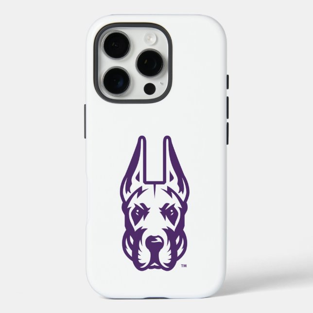 Universität Albany Great Dane Mascot Head iPhone 16 Pro Hülle (Rückseite)