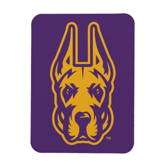 Universität Albany Great Dane Mascot Head Magnet (Vertikal)