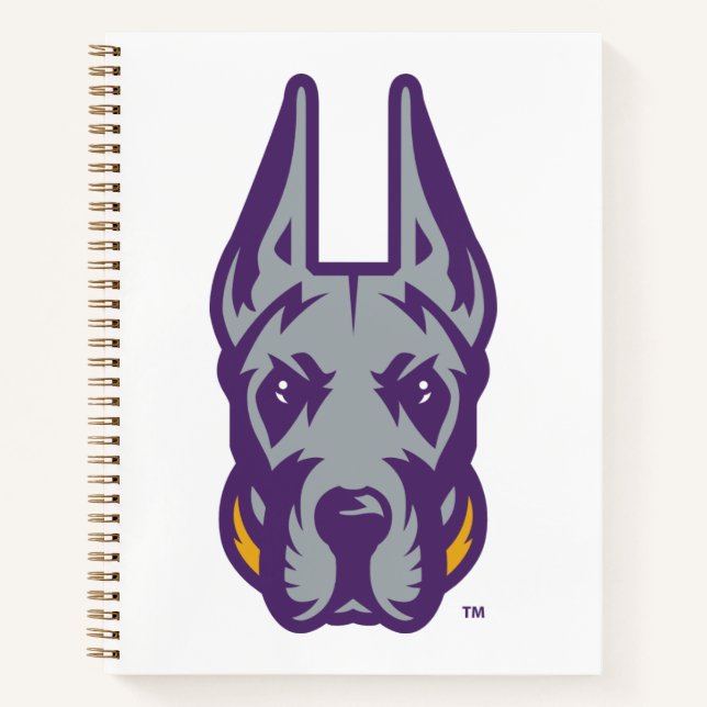 Universität Albany Great Dane Mascot Head Notizbuch (Vorderseite)