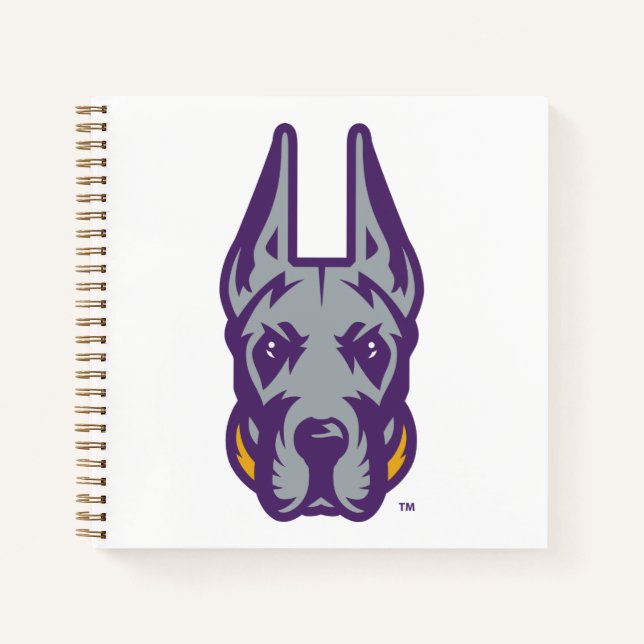 Universität Albany Great Dane Mascot Head Notizbuch (Vorderseite)