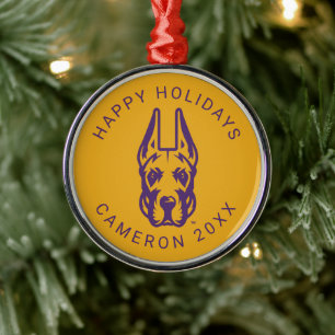 Universität Albany Great Dane Mascot Head Ornament Aus Metall