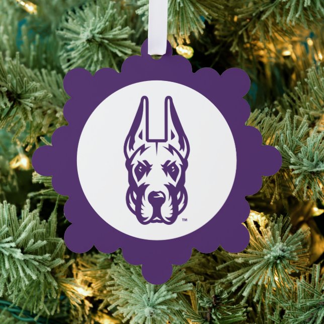 Universität Albany Great Dane Mascot Head Ornament Karte (Insitu (Baum))