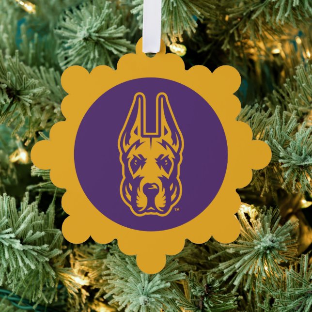 Universität Albany Great Dane Mascot Head Ornament Karte (Insitu (Baum))