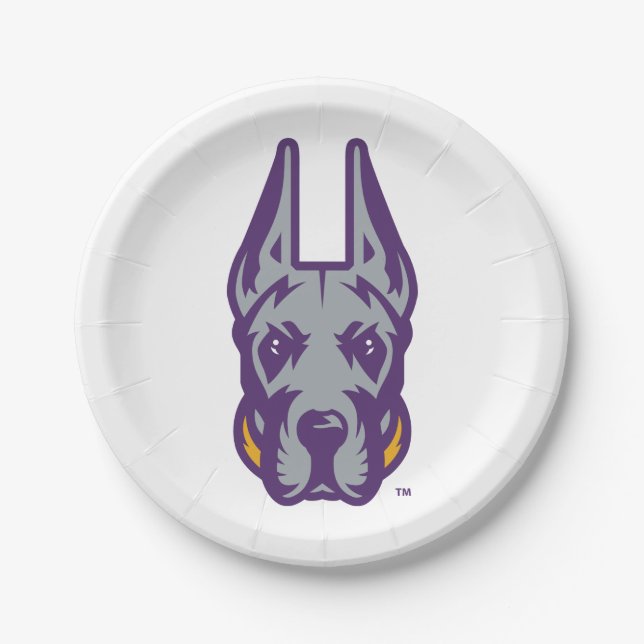 Universität Albany Great Dane Mascot Head Pappteller (Vorderseite)