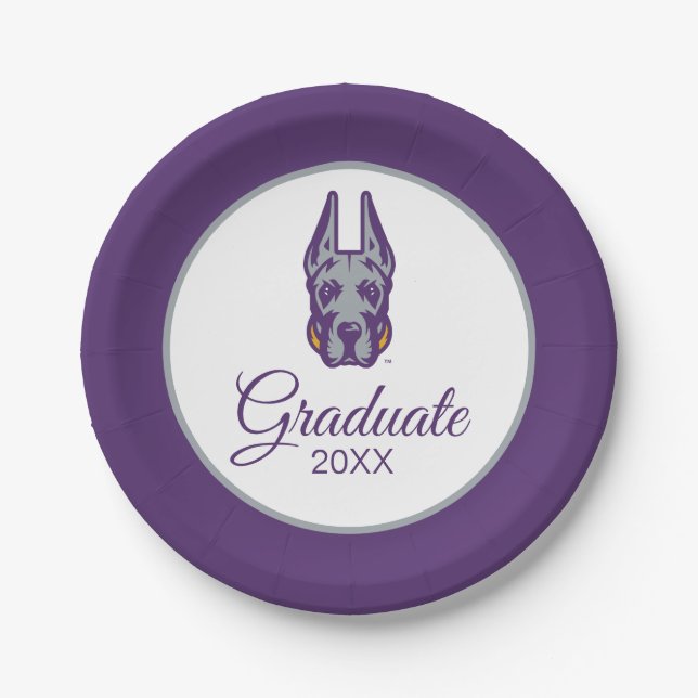 Universität Albany Great Dane Mascot Head Pappteller (Vorderseite)