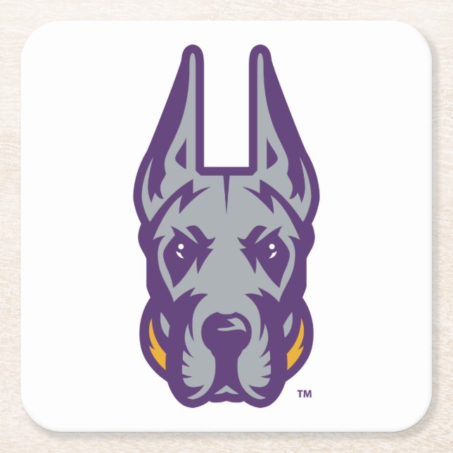 Universität Albany Great Dane Mascot Head Rechteckiger Pappuntersetzer (Vorderseite)