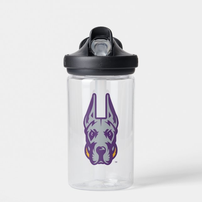 Universität Albany Great Dane Mascot Head Trinkflasche (Vorne)