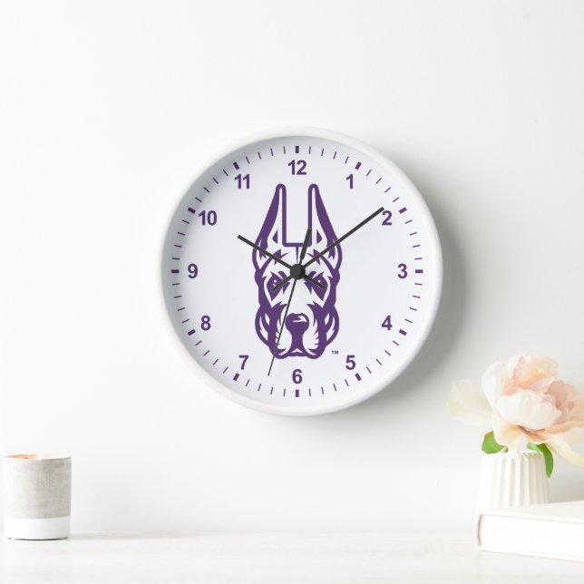 Universität Albany Great Dane Mascot Head Uhr (Zuhause)
