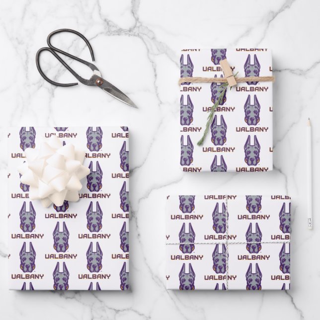 Universität Albany Great Danes Geschenkpapier Set (Vorderseite)