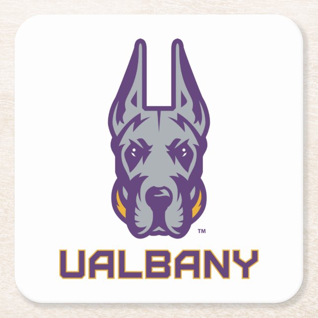 Universität Albany Great Danes Rechteckiger Pappuntersetzer (Vorderseite)