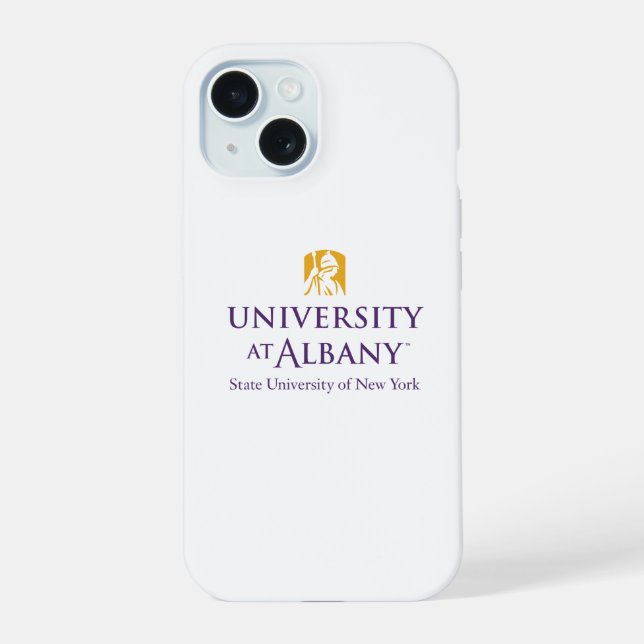 Universität Albany - Iconic-Logo iPhone 15 Hülle (Rückseite)