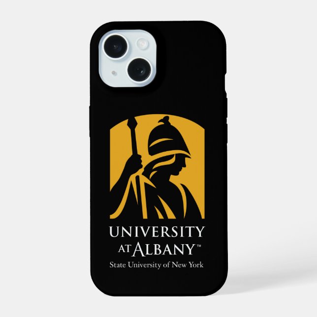 Universität Albany - Iconic-Logo iPhone 15 Hülle (Rückseite)