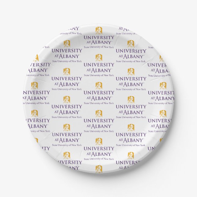 Universität Albany - Iconic-Logo Pappteller (Vorderseite)