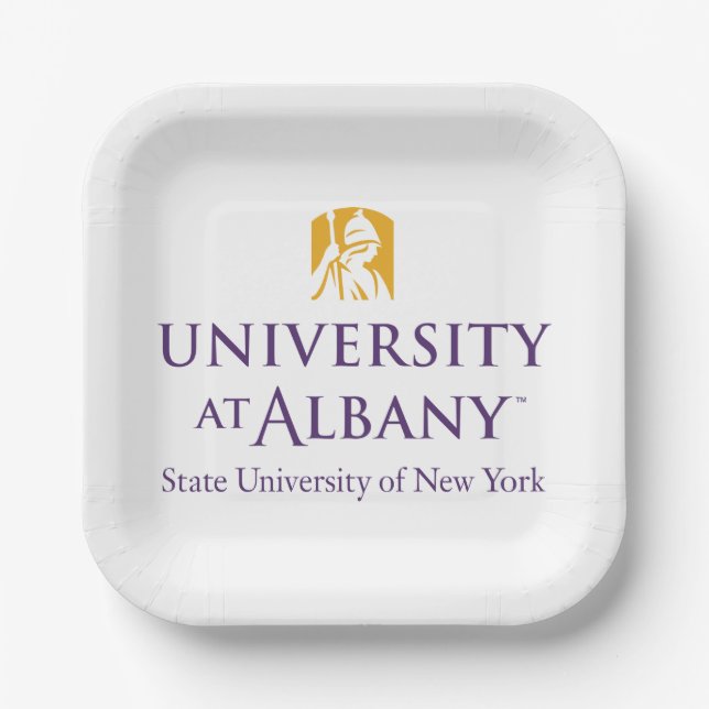Universität Albany - Iconic-Logo Pappteller (Vorderseite)