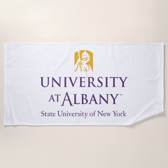 Universität Albany - Iconic-Logo Strandtuch (Vorderseite)