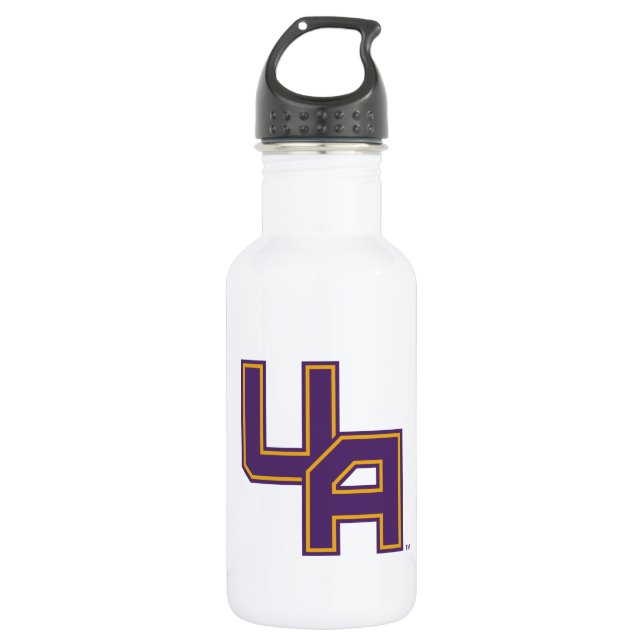 Universität Albany - Initials-Logo Edelstahlflasche (Vorderseite)