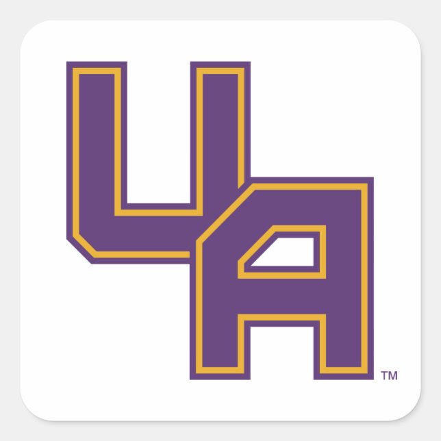 Universität Albany - Initials-Logo Quadratischer Aufkleber (Vorderseite)
