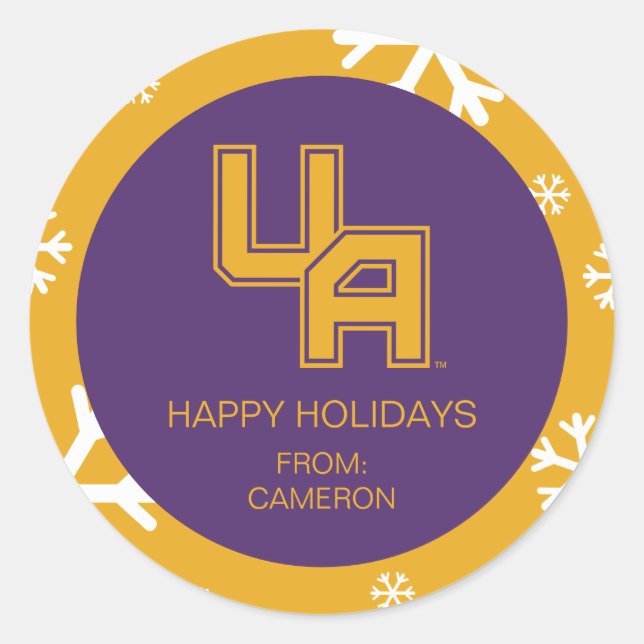 Universität Albany - Initials-Logo Runder Aufkleber (Vorderseite)