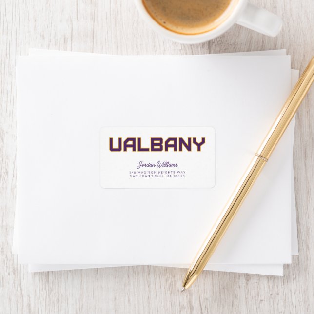 Universität Albany Wordmark Adressaufkleber (Insitu)