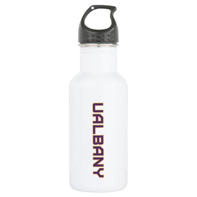 Universität Albany Wordmark Edelstahlflasche (Vorderseite)