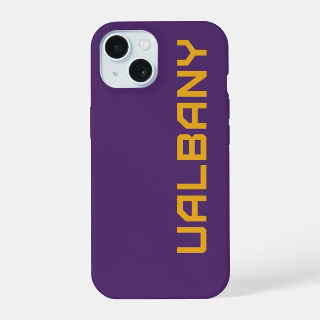 Universität Albany Wordmark iPhone 15 Hülle (Rückseite)